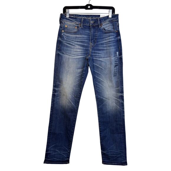 American Eagle Mens Original Straight Jeans size 29/32 Rigid Dark Wash NWT - Picture 3 of 12